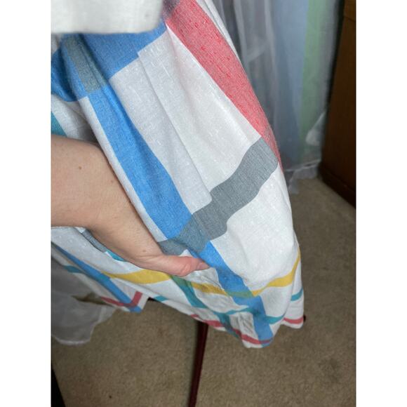 Dress Windowpane plaid shirt dress red blue yellow - Picture 4 of 16